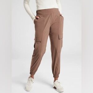 Athleta Chelsea Utility Jogger Cargo Pant Mineral Brown 10